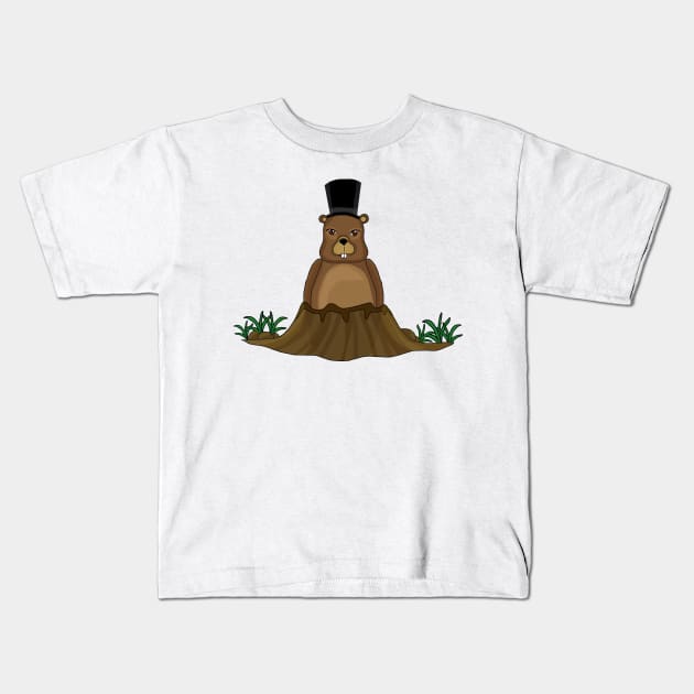 Groundhog Kids T-Shirt by valentinahramov